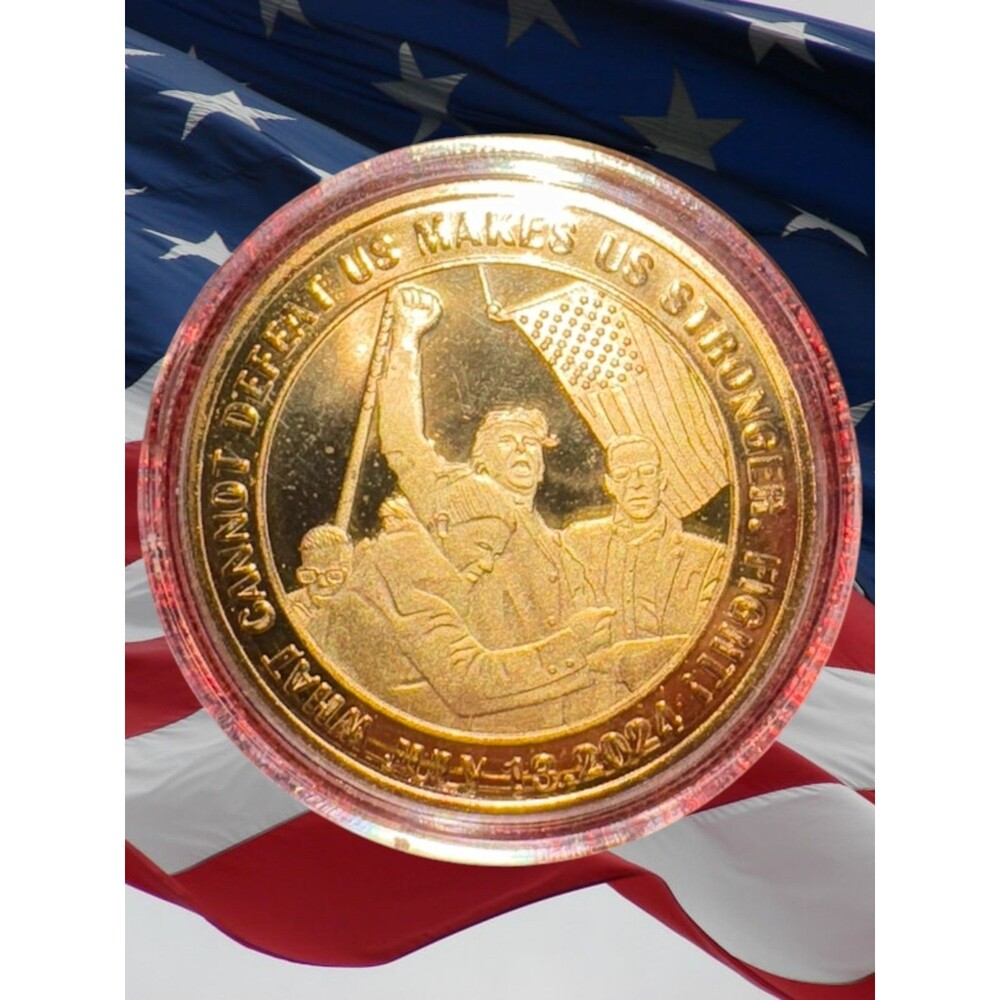 2024 President Donald Trump Commemorative Coin July 13, 2024 Metal Coin Gold